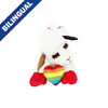 Multipet™ Lamb Chop® Holding Rainbow Plush Heart 10.5" Dog Toy (NEW)