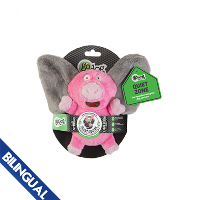 goDog® Silent Squeak™ Flips Pig Elephant Dog Toy (NEW)