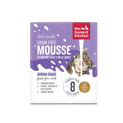 The Honest Kitchen® Mousse Grain Free Variety Pack in Creamy Goat's Milk Sauce Wet Cat Food 2.8oz (NEW)