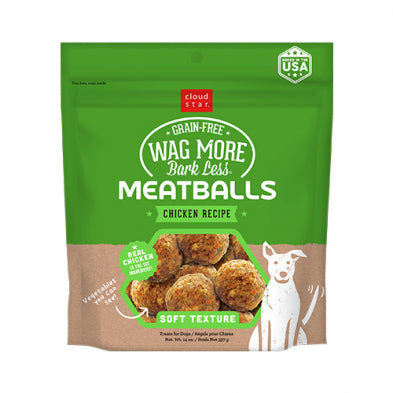 Cloud Star® Wag More, Bark Less® Grain Free Meatballs Chicken Recipe Dog Treat 14 oz SALE