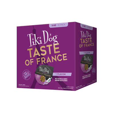 Tiki Dog® Taste of the World France Beef, Potatoes & Carrots Burgundy Recipe in Broth Wet Dog Food 10 x 3oz (NEW)