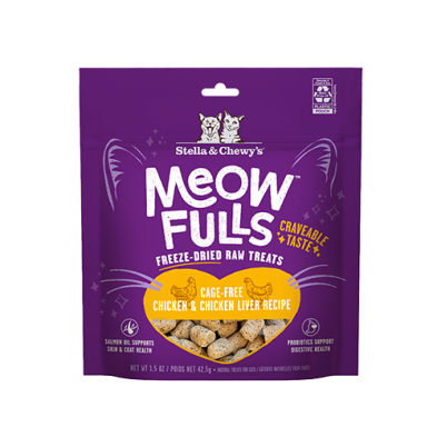 Stella & Chewy's® Meowfulls™ Cage-Free Chicken & Chicken Liver Recipe Freeze-Dried Raw Cat Treats 1.5oz