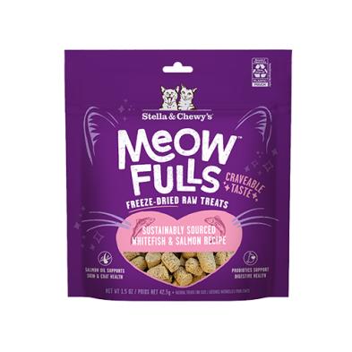 Stella & Chewy's® Meowfulls™ Sustainably Sourced Whitefish & Salmon Recipe Freeze-Dried Raw Cat Treats 1.5oz