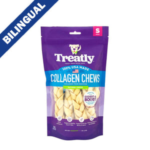 Treatly™ USA Collagen Braids Natural Chews Small Dog Treats 8oz (NEW)