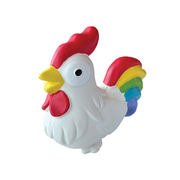 foufouBRANDS™ fouFIT™ One Love Rooster Chew 4.5" Latex Dog Toy