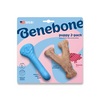 Benebone® Puppy Natural Rubber Bone & Nylon Wishbone Bacon Flavor 2-Pack