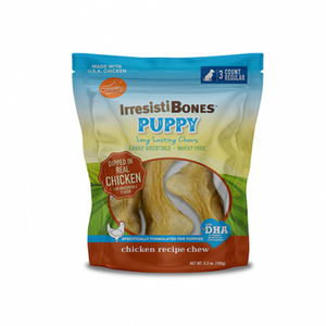 Canine Naturals® IrresistiBones™ PUPPY Wheat Free All Natural Chicken Recipe Chew Treat for Puppies 4.5" (3 Pack)