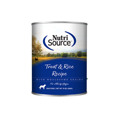 NutriSource® Trout Rice Recipe with Wholesome Grains Wet Dog