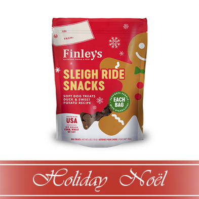 Finley's Sleigh Ride Snacks Duck & Sweet Potato Recipe Soft Dog Treats 6oz