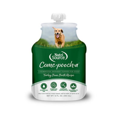 NutriSource® Come-pooch-a Turkey Bone Broth Recipe Topper for Dogs 12 oz (NEW)