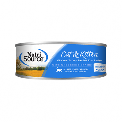 NutriSource® Chicken, Turkey, Lamb & Fish Formula Wet Cat Food 5.5 oz (NEW) SALE