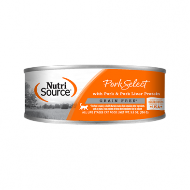 NutriSource® Pork & Pork Liver Select Grain Free Wet Cat Food 5.5 oz SALE