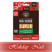 Earth Animal® No-Hide® HOLIDAY Holiday Feast Recipe Stix Natural Rawhide Alternative Dog & Cat Chews (20 Pack)