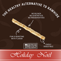 Earth Animal® No-Hide® HOLIDAY Holiday Feast Recipe Stix Natural Rawhide Alternative Dog & Cat Chews (20 Pack)