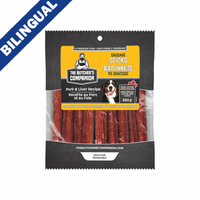 THE BUTCHER'S COMPANION Sausage Sticks Pork & Liver Recipe Real Meat Dog Treats 250g