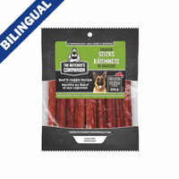 THE BUTCHER'S COMPANION Sausage Sticks Beef & Veggie Recipe Real Meat Dog Treats 200g