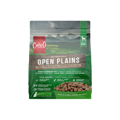 CoevO™ The Hinterlands Open Plains Freeze-Dried Raw Beef, Pork & Bison Recipe for Dogs 1lb (NEW)
