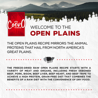 CoevO™ The Hinterlands Open Plains Freeze-Dried Raw Beef, Pork & Bison Recipe for Dogs 1lb (NEW)