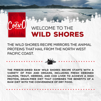 CoevO™ The Hinterlands Wild Shores Freeze-Dried Salmon, Trout & Herring Recipe for Dogs 1lb (NEW)