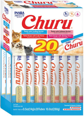 Inaba Cat Churu Purées Variety Pack (20) Tuna Seafood Recipes