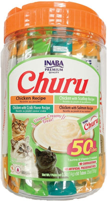 Inaba Cat Churu Purées - Variety Pack (50) - Chicken Seafood Recipes