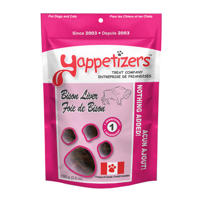 Yappetizers - Bison Liver 100 gr Dog Treat