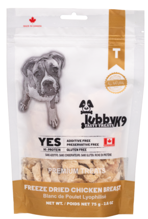 TubbyK9 Tasty Dog Treats Freeze Dried Chicken Breast (NEW)