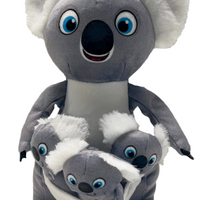 Happy Tails Hide & Seek 4 Piece Plush Dog Toy Koala with 3 Babies (NEW)