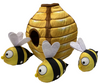 Happy Tails Hide & Seek 4 Piece Plush Dog Toy Beehive with 3 Bees (NEW)