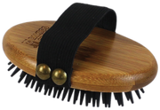 Bamboo Groom Curry Brush With Rubber Bristles