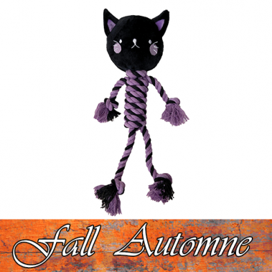 foufouBRANDS™ fouFIT™ Halloween Knotties Black Cat Dog Toy SALE