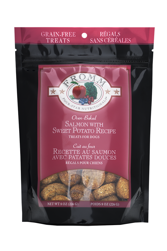 Fromm Four Star Grain-Free Dog Treats Salmon with Sweet Potato Recipe 8oz