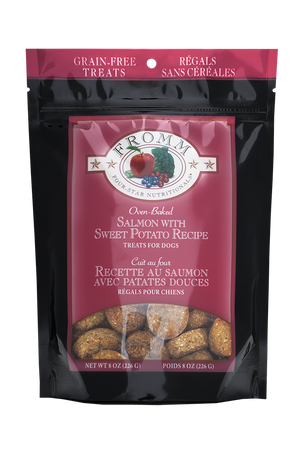 Fromm Four Star Grain-Free Dog Treats Salmon with Sweet Potato Recipe 8oz