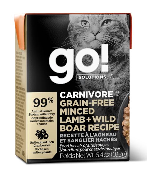 Go! Carnivore Grain Free Minced Lamb And Wild Boar Cat 6.4oz