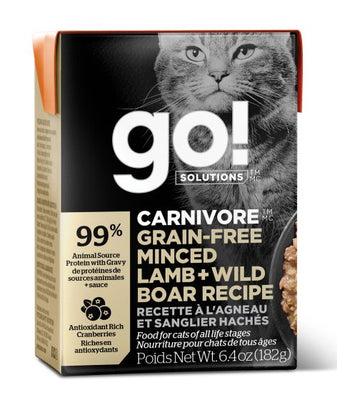 Go! Carnivore Grain Free Minced Lamb And Wild Boar Cat 6.4oz BOGO