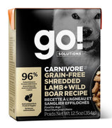 Go! Carnivore Grain Free Shredded Lamb Wild Boar Dog 12.5oz BOGO