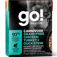 Go! Carnivore Grain Free Chicken Turkey Duck Stew Dog 12.5oz