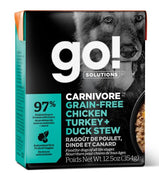 Go! Carnivore Grain Free Chicken Turkey Duck Stew Dog 12.5oz BOGO