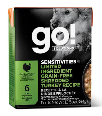 Go! Sensitivities Lid Grain Free Shredded Turkey Dog 12.5oz BOGO