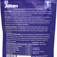 TubbyK9 Tasty Dog Treats Freeze Dried Beef Liver