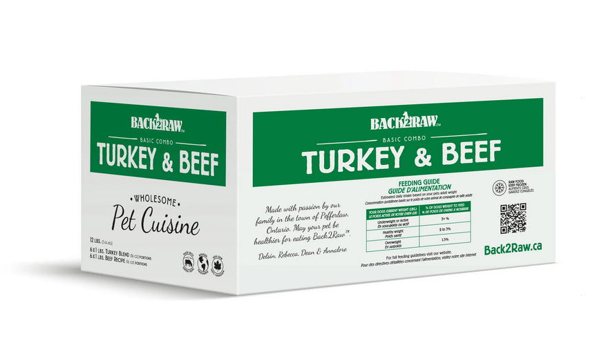 Back2Raw™ Basics Turkey Blend & Beef Recipe Frozen Dog Food 12 lbs (NEW)