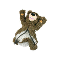 Tall Tails – Plush Grizzly Bear with Squeaker & Rope Interior Body Toy – 14″