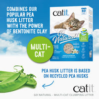 Catit Go Natural! Pea Husk Mix Multi-Cat Clumping Cat Litter - Vanilla - 6.4 kg