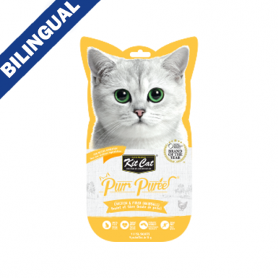 Kit Cat® Purr Purées® Chicken & Fiber (Hairball) Cat Treat 4 x 15gm