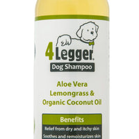 4 Legger Organic to Human Food Standards Dog Shampoo – Aloe , Lemongrass & Organic Coconut Oil Shampoo – 16oz
