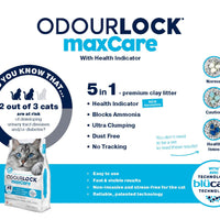 Odourlock maxCare Ultra Premium Unscented Clumping Litter Cat 12kg