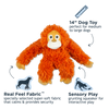 Tall Tails – Plush Orangutan with Squeaker & Rope Interior Body Toy – 14″