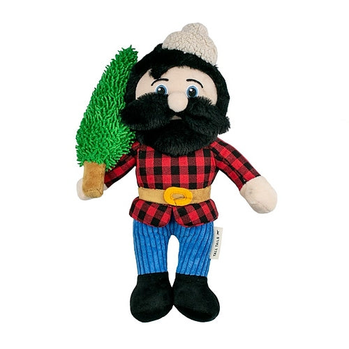 Tall Tails – Plush Paul Bunyan with Squeaker & Rope Interior Body Toy – 14″