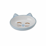 PetRageous® Sleepy Kitty 5.5" Blue Dish
