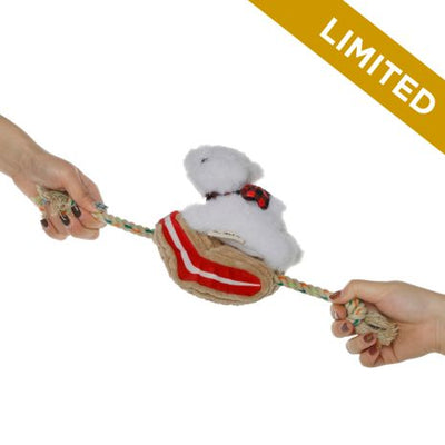 Tall Tails Plush Polar Bear with Sled Squeaker Toy 8